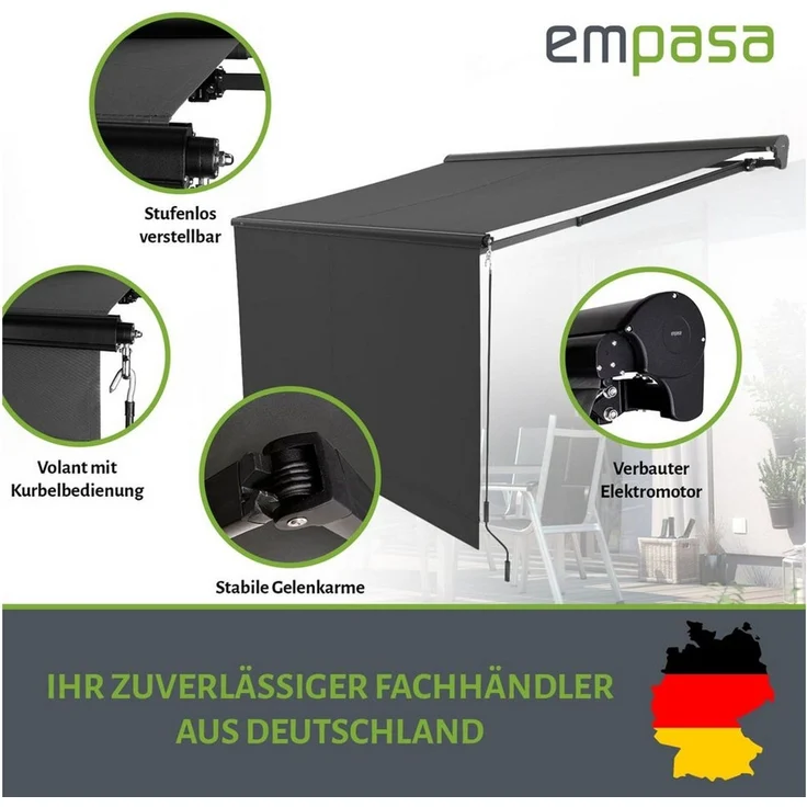 empasa Kassettenmarkise "EXPERT" Elektrische Halbkassettenmarkisen mit ausfahrbarem Volant – Bild 3