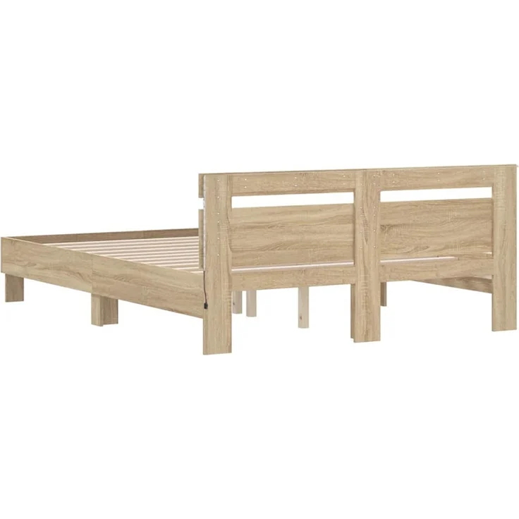 vidaXL Bettrahmen mit LED Sonoma 152 x 203 cm Holzwerkstoff 3402849 – Bild 8