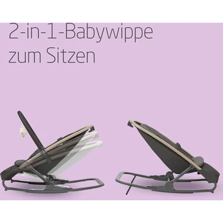 Maxi-Cosi Kori, 2-in-1 Babywippe für Neugeborene bis 15 kg, Beyond Graphite mit verstellbaren Liegepositionen und Spielzeugbogen – Bild 2