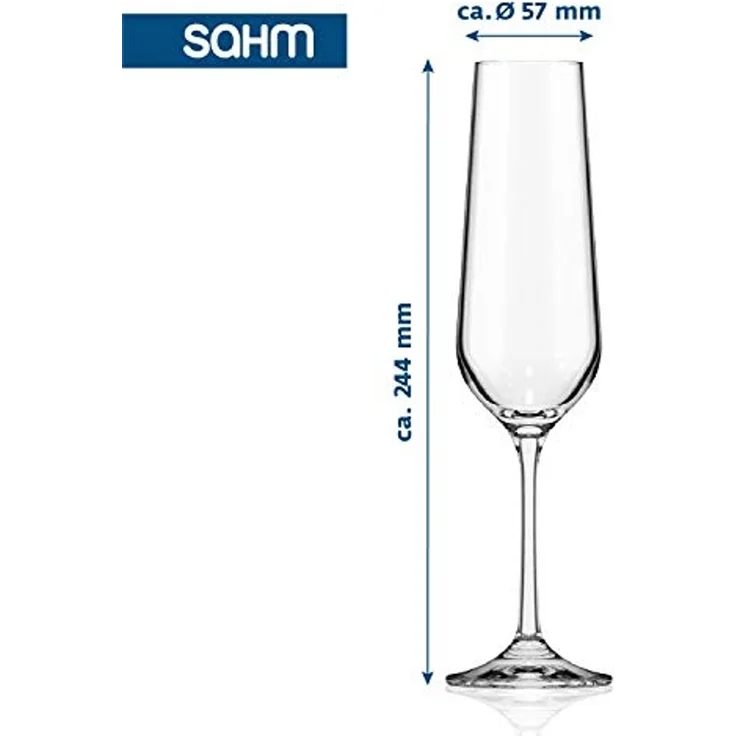 SAHM Sektglas Sektgläser Set 6 teilig - 200ml Sektglas oder Sektkelche, Edles Glas, 100% recyclebar – Bild 4