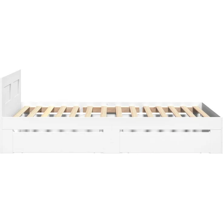 vidaXL Bettgestell mit Kopfteil ohne Matratze Weiß 90x200 cm 3295583 – Bild 6