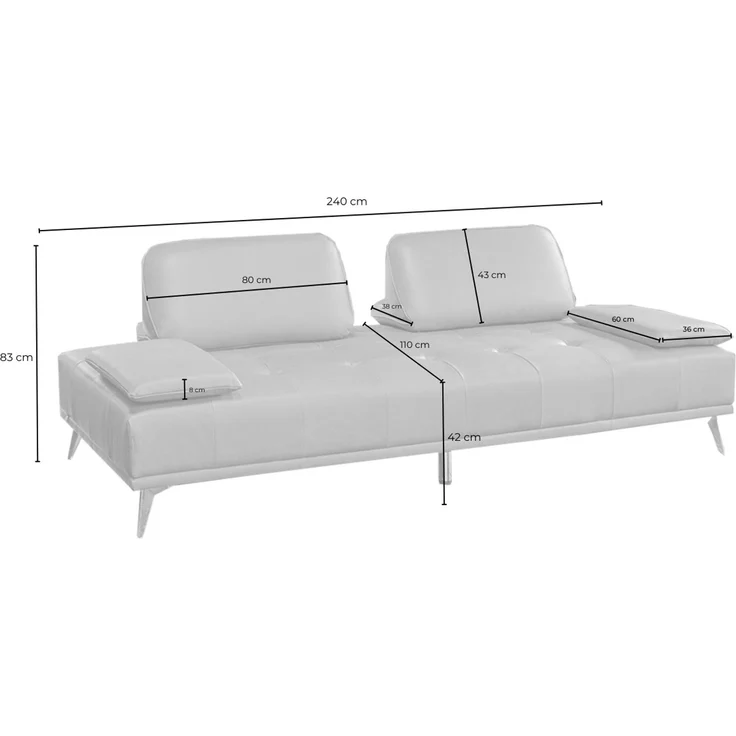 KAWOLA Sofa WIOLO Schlafsofa Daybed Leder camel 83 x 110 x 240 cm – Bild 10