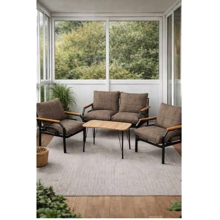 Skye Decor 'Kutay Sehpa - Mink' Garten-Lounge-Set, Nerz, 120 x 70 x 61 cm