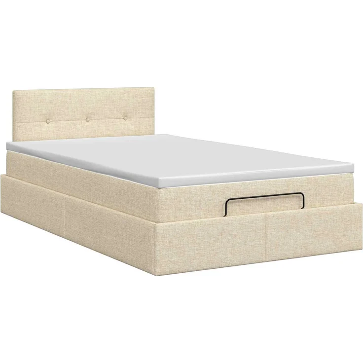 vidaXL Ottoman Bett mit Matratze mit Kopfteil Creme 120 x 200 cm Stoff 3457485 – Bild 8