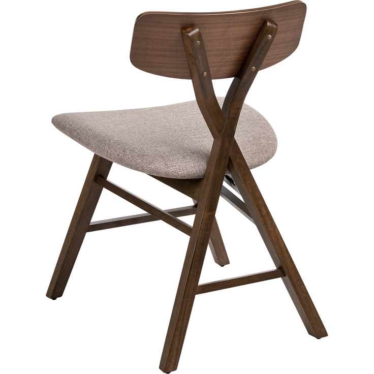 Esszimmerstuhl 2er Set LELAND Holz Braun Taupe – Bild 7