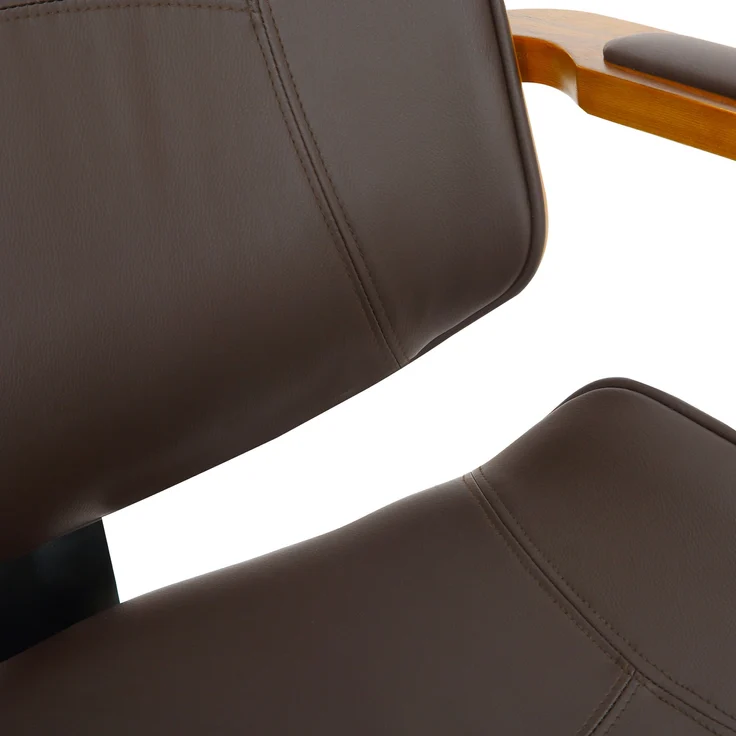 DELUKE® Bürostuhl Chefsessel KINGO - 118x70x70, Walnuss/Braun Kunstleder Metall Gestell ergonomische Bürostühle Homeoffice Stuhl mit Rollen – Bild 7