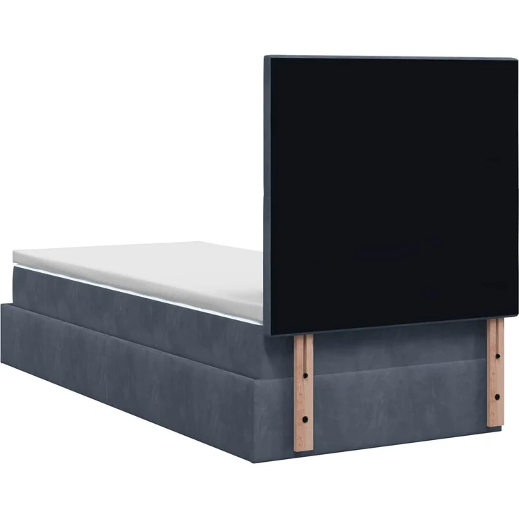 vidaXL Ottoman Bett mit Matratze Dunkelgrau 100 x 200 cm Samt 3457774 – Bild 9