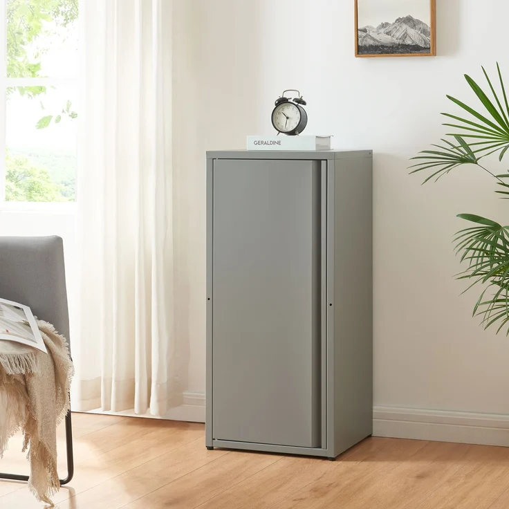 [en. casa] 'Burlöv' Metallschrank, Stahl Grau, 88 x 40 x 35 cm – Bild 1