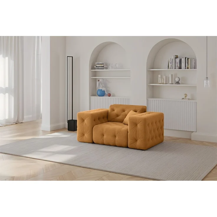Sessel Designersessel CHANTAL in Stoff Moly Orange – Bild 1