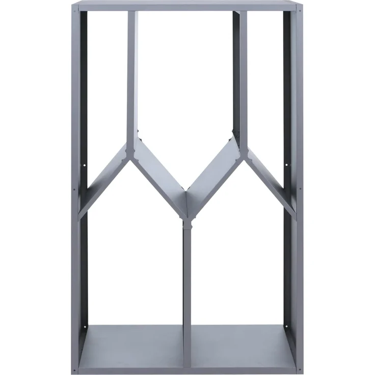 Brennholzlager HWC-P76, Kamin-/Feuerholzregal Holzlager Holzunterstand Outdoor Metall 160x95x50cm ~ grau – Bild 8