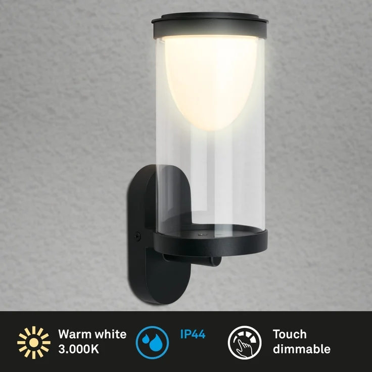 Briloner LED Außenwandleuchte Touch Akku 4W schwarz dimmbar warmweiß – Bild 4