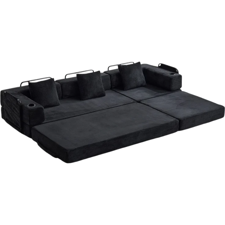ZUBALIYA Sofa mit Cordbezug, für Wohnzimmer und Apartments, mit stabilem Untergestell, für den täglichen Gebrauch – Bild 23