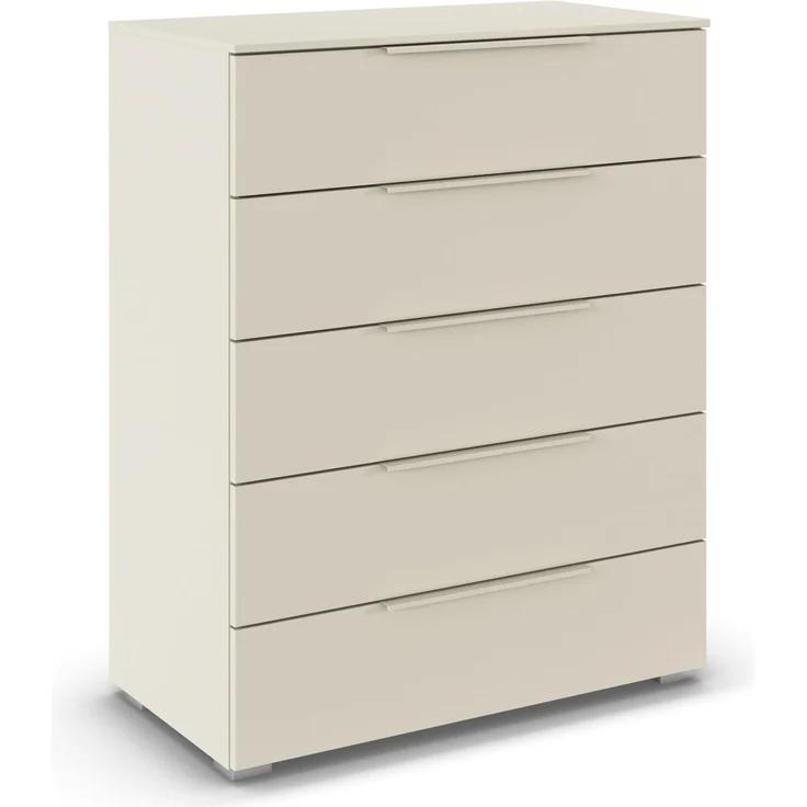 Rauch Möbel MYLORA, Kommode, Farbe Beige, Maße 80x100x42 cm | Highboard, 5 Schubladen, Soft-Close-Funktion, passend für Modellserie MYLORA, für Schlafzimmer, Wohnzimmer, Flur