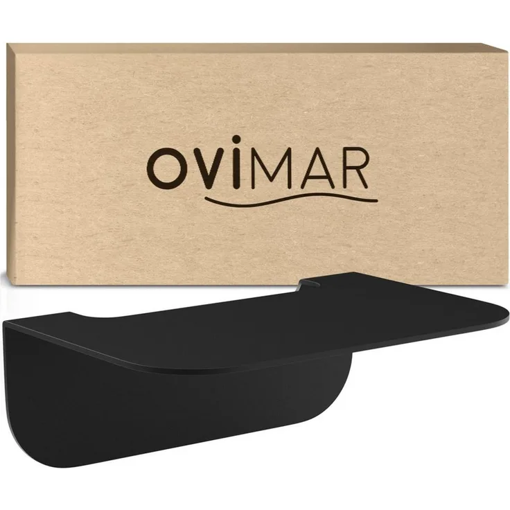 ovimar Badregal Gimsoya, 1-tlg, aus Edelstahl in Schwarz zur Zum Kleben