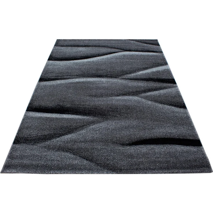 Novel Webteppich Lucca 1840, rechteckig, Schwarz, 80x150 cm, Oeko-Tex® Standard 100, schmutzabweisend, pflegeleicht, für Fußbodenheizung geeignet, antistatisch