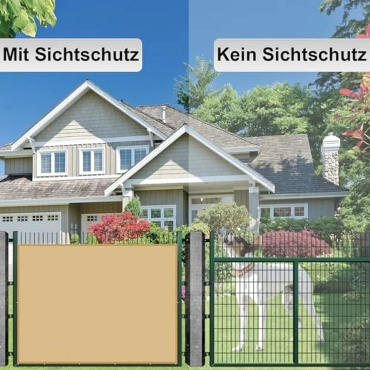 AXT SHADE Balkon Sichtschutz Wetterfest 75x400 cm Balkonverkleidung Balkonabdeckung Balkonbespannung Blickdichte Windschutz und UV-Schutz mit Kabelbinder für Balkongeländer-Sand – Bild 5