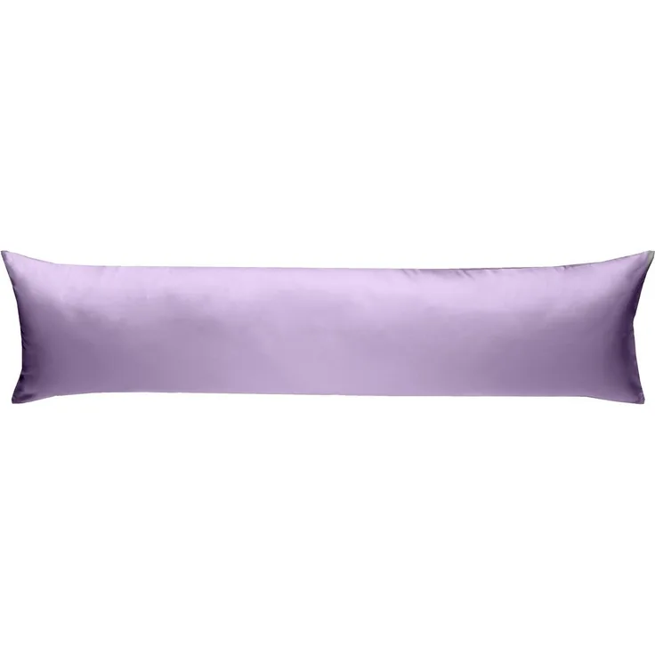 Mako Satin Seitenschläferkissen Bezug uni / einfarbig flieder rosa 40x200 cm
