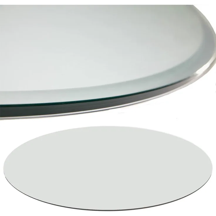 HOOZ Tischplatte aus Glas Ø 60 x 0,6 cm oder als Funkenschutzplatte für den Kamin (Klarglas, 1 St, ESG-Sicherheitsglas), mit hochwertigem Facettenschliff
