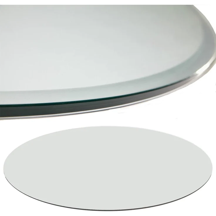 HOOZ Tischplatte aus Glas Ø 60 x 0,6 cm oder als Funkenschutzplatte für den Kamin (Klarglas, 1 St, ESG-Sicherheitsglas), mit hochwertigem Facettenschliff – Bild 1