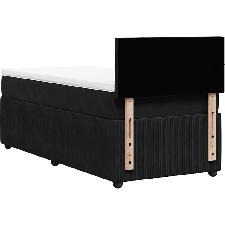 vidaXL Boxspringbett mit Matratze Schwarz 100x200 cm Samt 3287664 – Bild 10