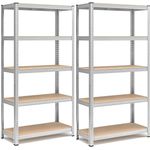 5-stöckiges Lagerregal, 2er-Set, 180 x 90 x 40 cm, max. Belastung 875 kg (175 kg pro Ebene), Regaleinheiten, verstellbar