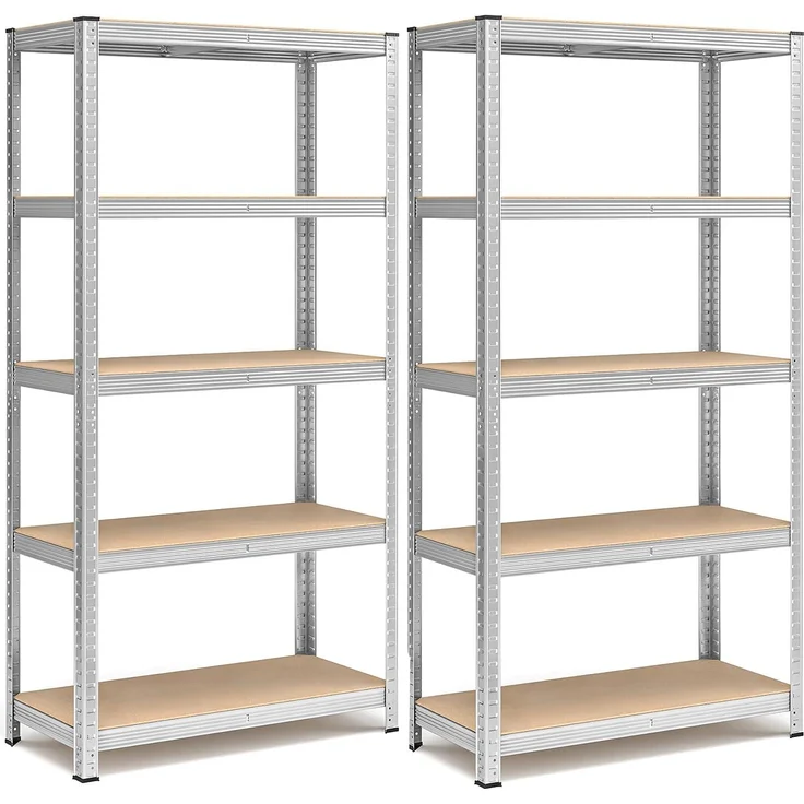 5-stöckiges Lagerregal, 2er-Set, 180 x 90 x 40 cm, max. Belastung 875 kg (175 kg pro Ebene), Regaleinheiten, verstellbar – Bild 1