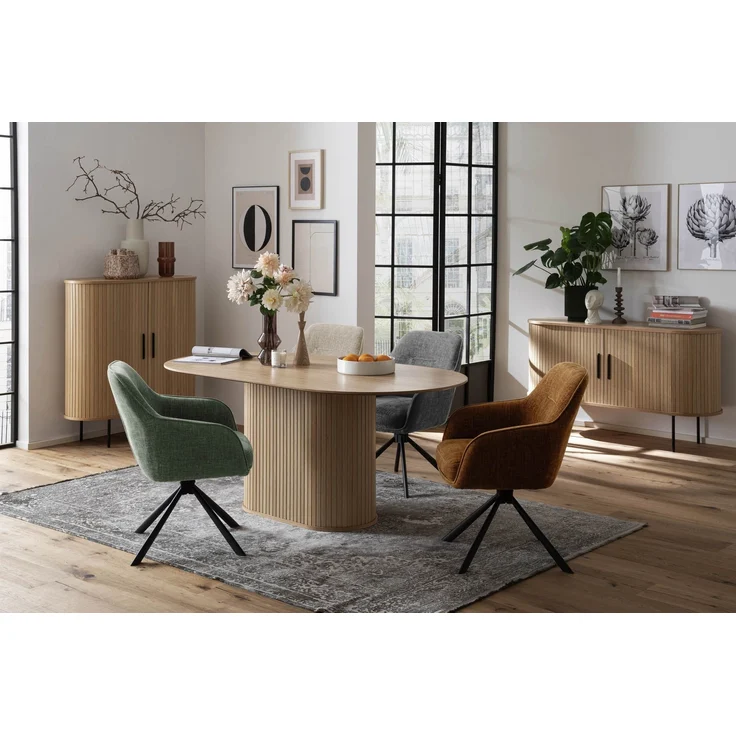 Armlehnstuhl >Avola< (2er-Set) Federkern, Drehfunktion, in Waldgrün - 57x87x65 (BxHxT) – Bild 8