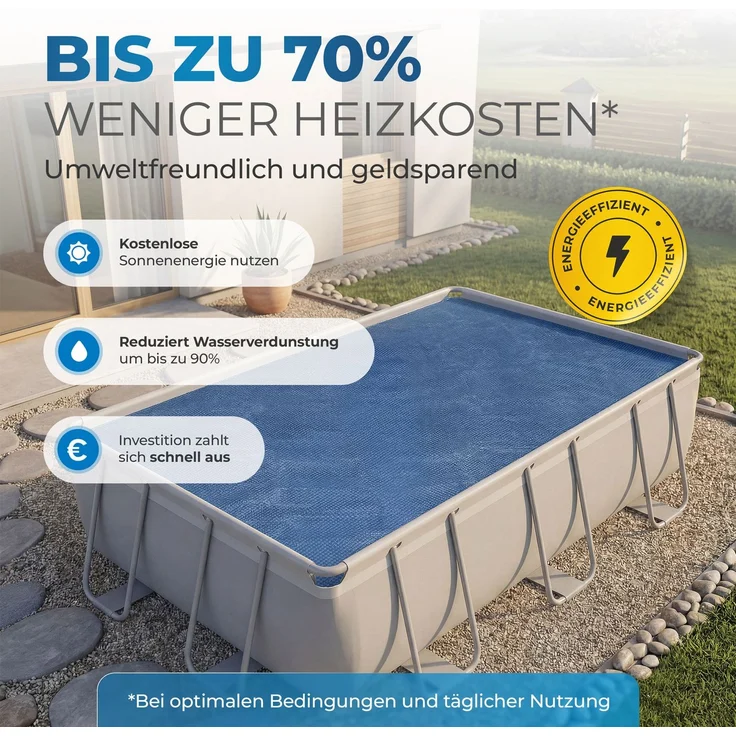 Miganeo Pool Solarfolie 800 x 400 cm rechteckig | schwarz/blau | 180 my – Bild 5