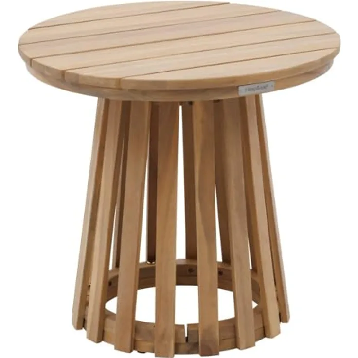 XXXL Gartentisch Osuna, Akazienholz, braun, 50 cm Durchmesser, verstellbare Beine, wetterfest und montagefreundlich