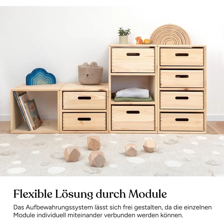 Ehrenkind Kinderregal Aufbewahrungssystem für das Kinderzimmer aus hochwertigem Holz, Modularer Aufbau, individuell kombinierbar – Bild 3
