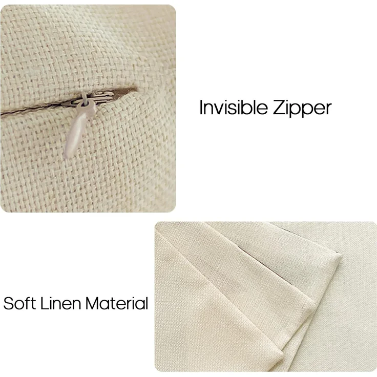 Kissenbezüge 45 × 45 cm 4er-Set Sage Green, Outdoor Leinen Kissenhüllen, Couch Bett Auto – Bild 5