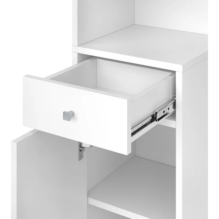 Eckregal Larry Weiß 30 x 135.5 cm mit Tür und Schublade Vicco – Bild 6