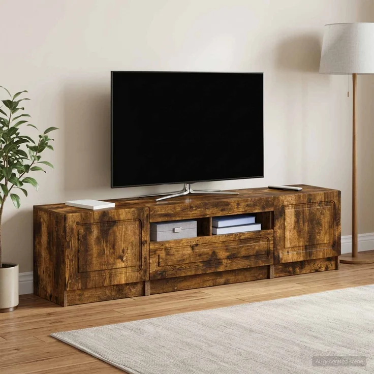 vidaXL LED-TV-Schrank UTRECHT 3 stk. Raucheiche Holzwerkstoff 3417008 – Bild 1