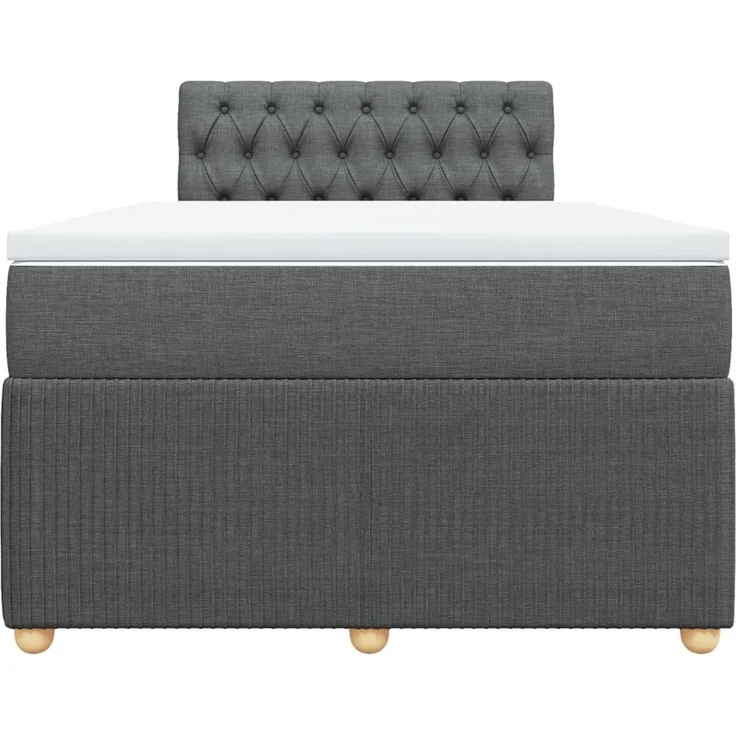 vidaXL Boxspringbett mit Matratze Dunkelgrau 120x200 cm Stoff 3289731 – Bild 6