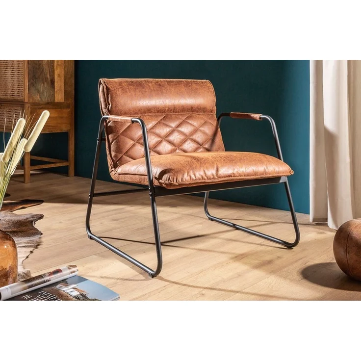 riess-ambiente Sessel MUSTANG LOUNGER antik hellbraun, Loungesessel · Wohnzimmer · Retro – Bild 3