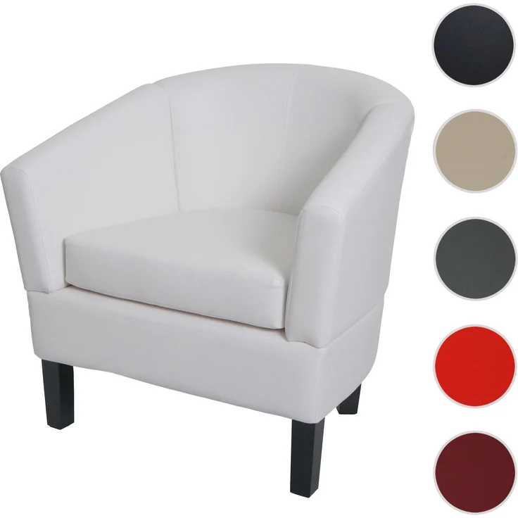 Lounge-Sessel HWC-O17, Sessel Clubsessel Cocktailsessel, FSC®-zertifiziert Kunstleder ~ weiß – Bild 9