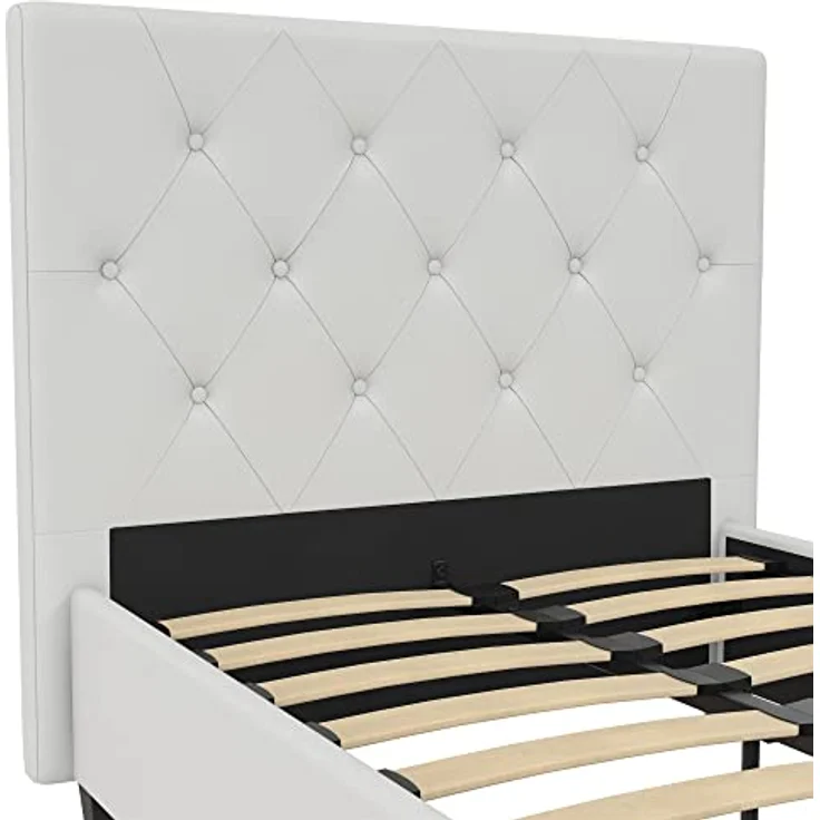 DHP Furniture Dakota Upholstered Platform Bed White Single – Bild 7
