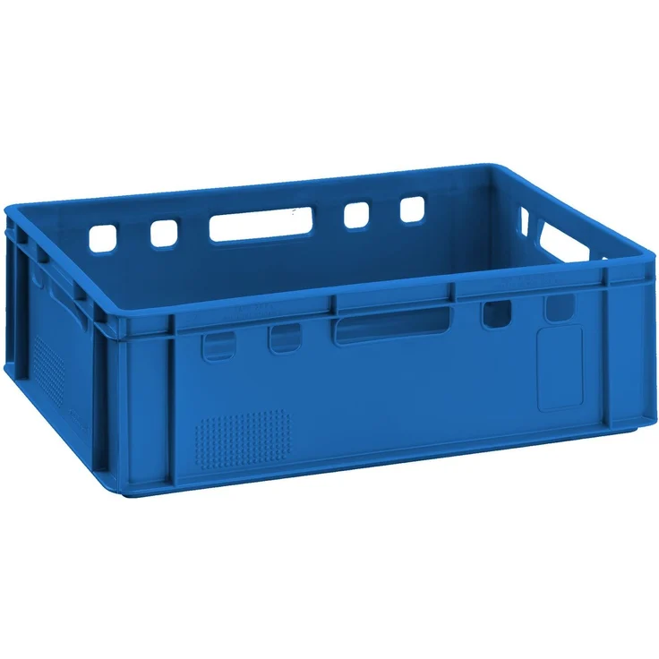 5x Fleischkiste E2 Fleischerkiste Eurobox 60x40x20cm lebensmittelecht, robust, stapelbar | Lagerkisten, Stapelkisten, Metzgerkiste Made in Germany – Bild 3
