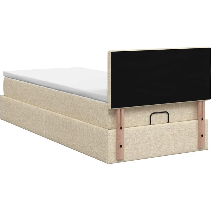 vidaXL Ottoman Bett mit Matratze mit Kopfteil Creme 90 x 200 cm Stoff 3456300 – Bild 9