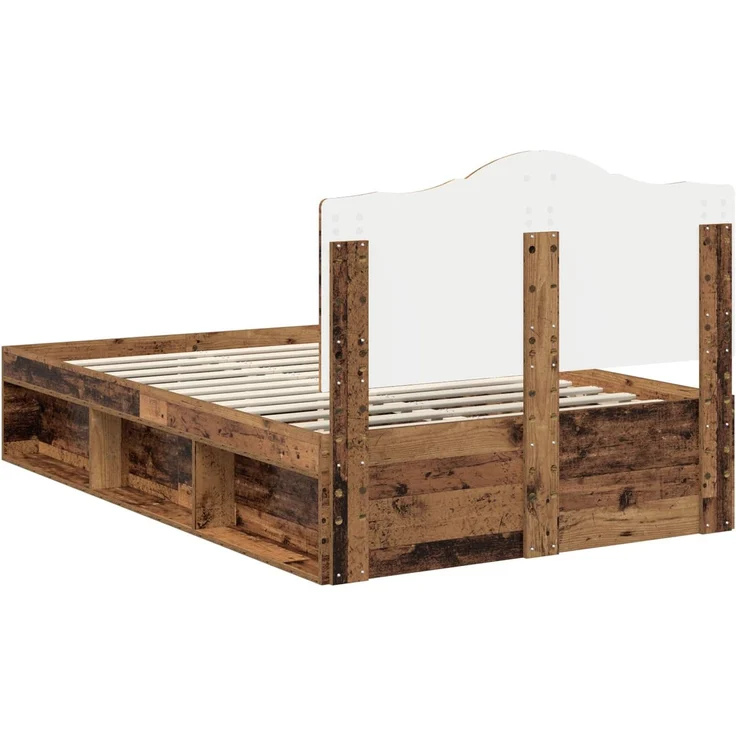 vidaXL Bettrahmen Altholz 120 x 190 cm Massives Kiefernholz 3413342 – Bild 8