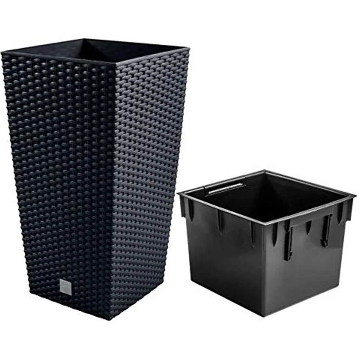 35 -Liter -Zeit Pot mit Einsatz 28,7 x 28,7 x 55 cm in Anthrazitfarbe – Bild 2