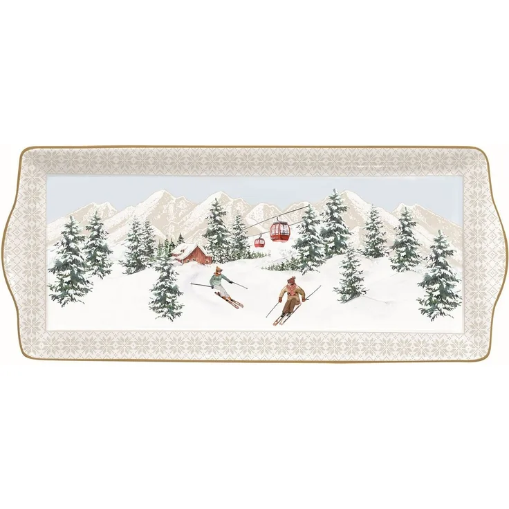 EasyLife Servierteller CHAL1109 - Chalet Teller rechteckig aus Porzellan, -35x15 cm-, (1-tlg)