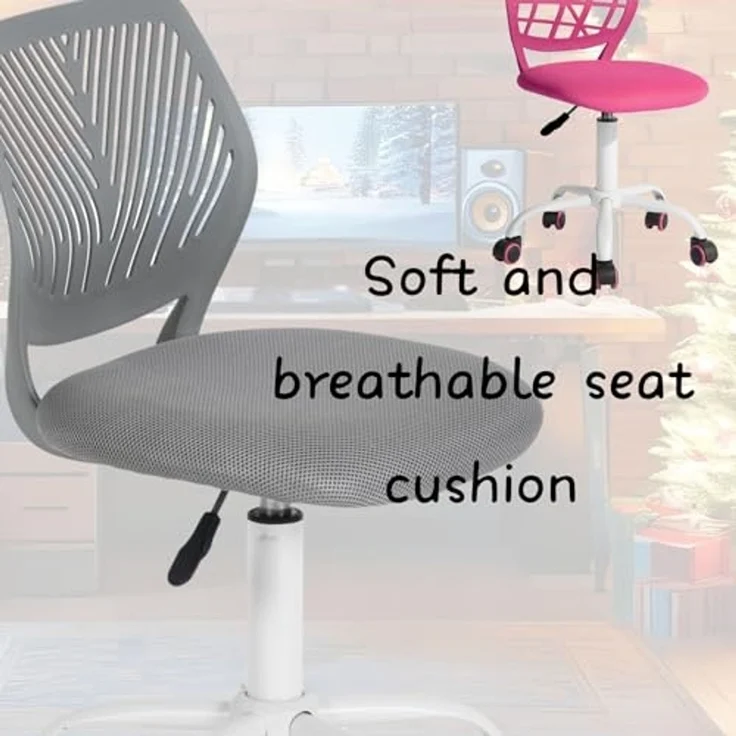 FurnitureR Esszimmer-Drehstühle, 1PC Küchenstuhl, gepolsterter Stuhl, Drehstuhl, bequemer Stuhl mit Rädern, Rückenlehne, armloser Stuhl für Esszimmer, Wohnzimmer, Lila – Bild 7