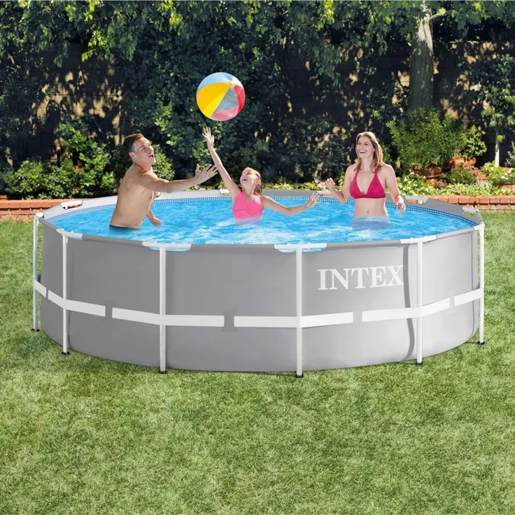 INTEX 'Prism' Frame Pool, Stahlrahmenbecken mit Filter und Leiter, 366x99 cm – Bild 1
