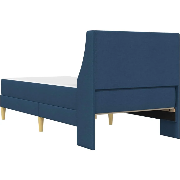 vidaXL Bettgestell mit Matratze Blau 90 x 200 cm Polyester 3414718 – Bild 8