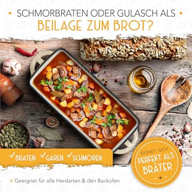 Krustenzauber Brotbackform Brotbackform Gusseisen Topf Brot Backen [inkl. Gärkorb] – Bild 7