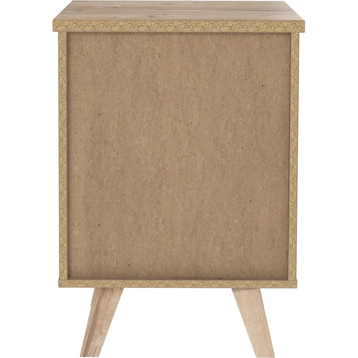 Nachtkommode >VANKKA< 2 Schübe, Planked Eiche Dekor / Weiss - 45x63,9x42cm (BxHxT) – Bild 8