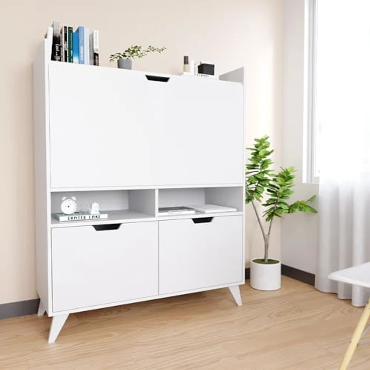Sekretär Schreibtisch Berdi Weiß 110 x 45 cm Vicco – Bild 3