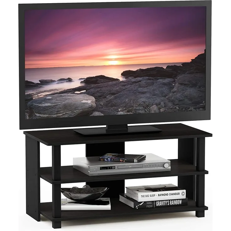 Furinno Sully TV-Regal, holz, Espresso/Schwarz, 39. 5x79. 98x40 cm