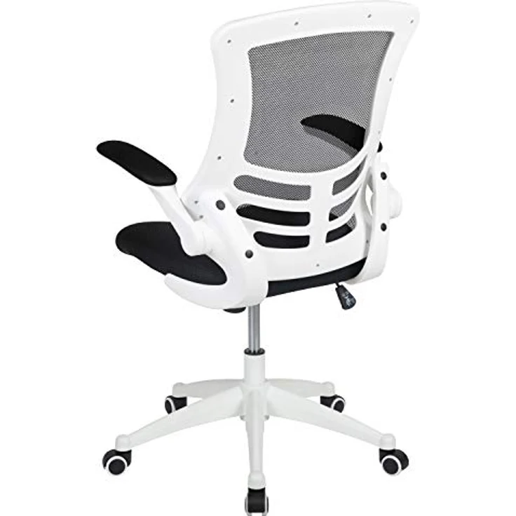 Flash Furniture Bürostuhl, Schaumstoff, Schwarzer Netzstoff, weißer Rahmen, 64. 77x62. 23x104. 78 cm – Bild 10